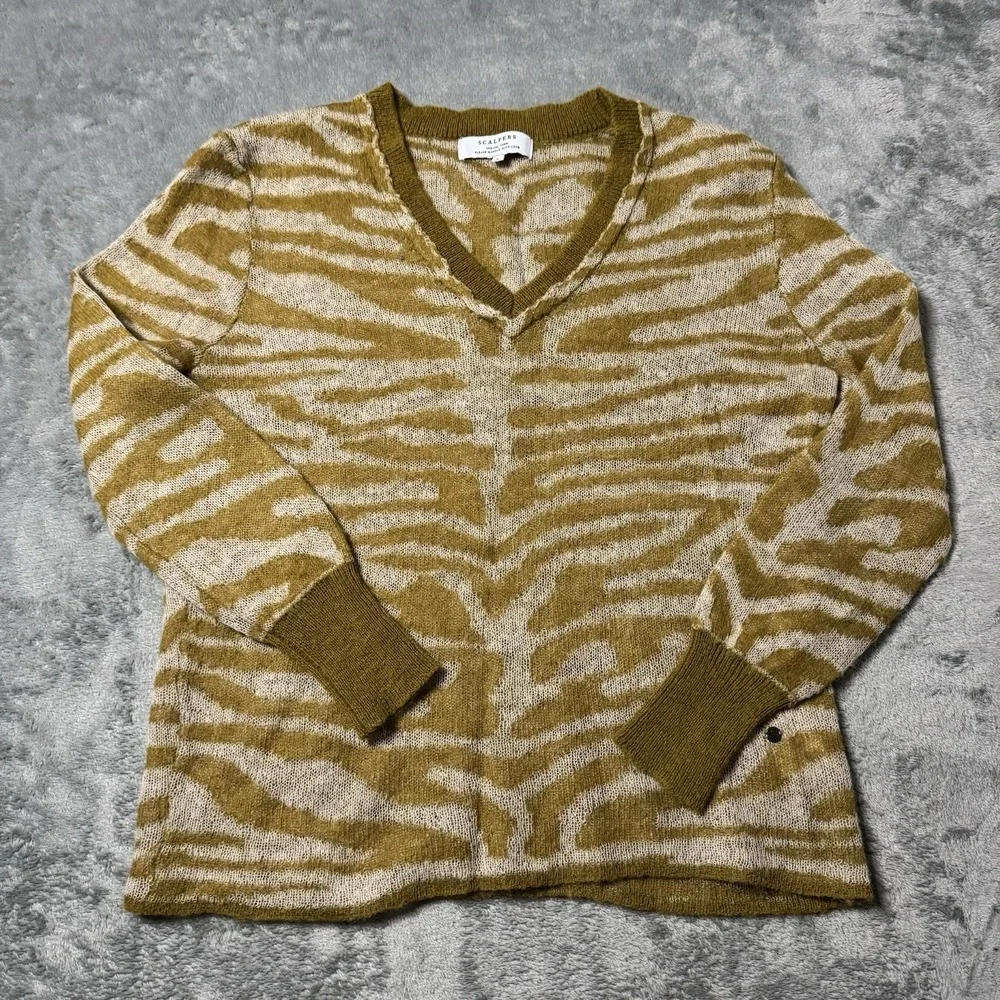 SCALPERS Womens Wool/Alpaca Blend Zebra Pront Longsleeve Size Small